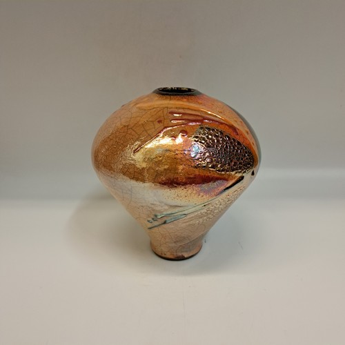 #230405 Raku Glitter Glaze 6x5.25 $32 at Hunter Wolff Gallery